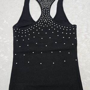 NWOT Cache Black Embellished Fitted Tank Top